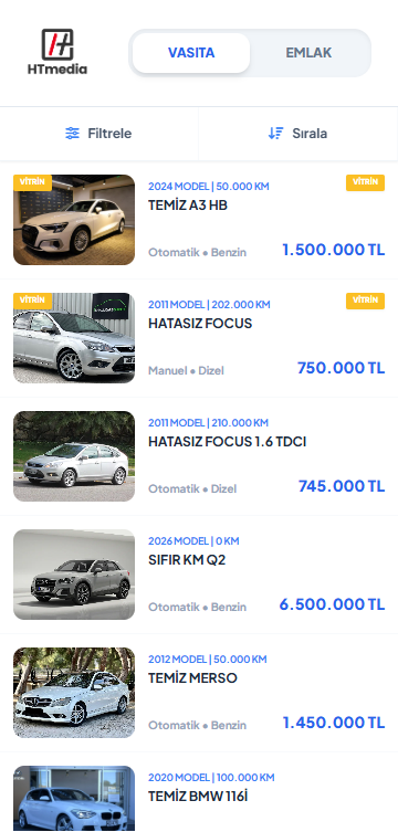 Mobil vasıta ilan listesi